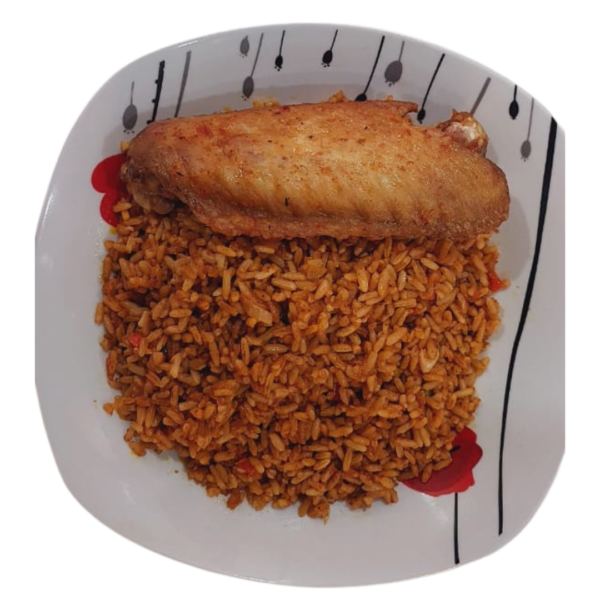 Jollof Rice (Plain) with Fried Turkey